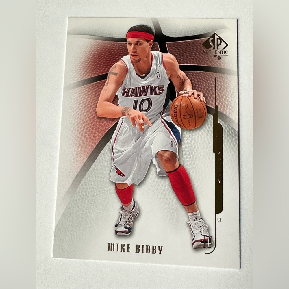 Mike Bibby - SP Authentic Basketball Trading Card - Red White Design
